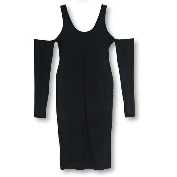 NWT ASOS Curve Women's Cold-shoulder style Ribbed Knit Midi Dress - Picture 2 of 5